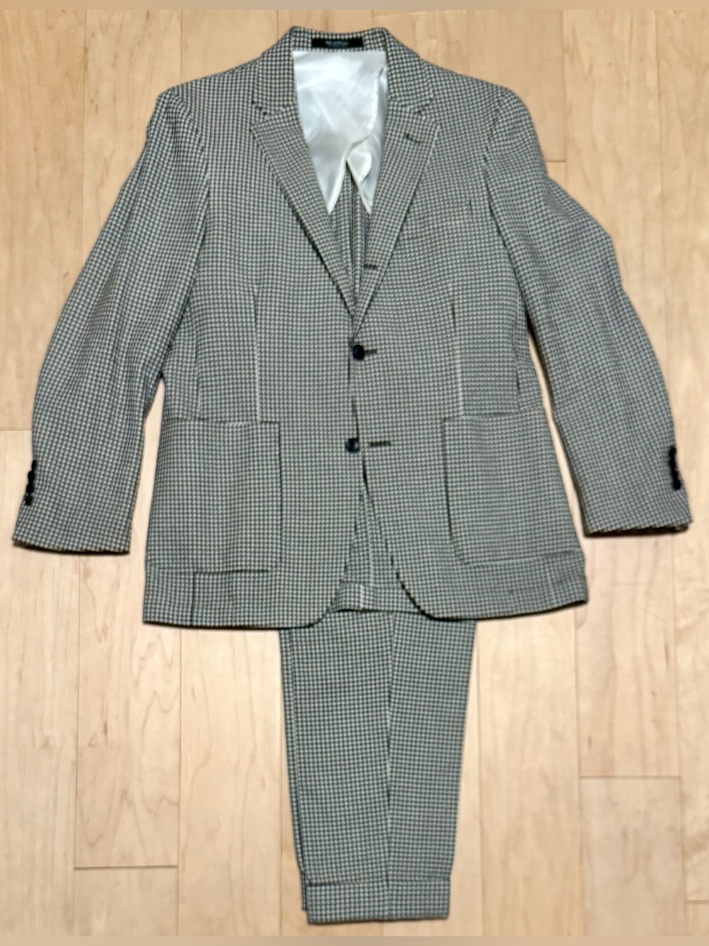 Todd Snyder Madison 2 Piece Suit Wool Cotton Cream Brown Check Men’s 38R* 30*